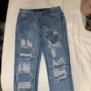 Nasty Gal high rise straight leg mom jeans